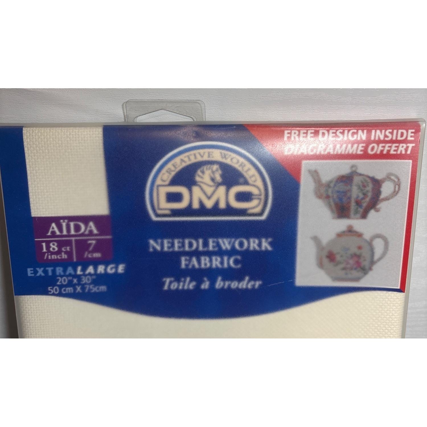 Lot 12 Toiles Aida DMC – 18 Ct – 7/cm – 20x30 Cm – Blanche – Pour Broderie – Neuves