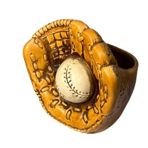 Patmar Baseball Glove Vase en céramique Pot de fleurs peint à la main Sports vintage