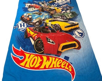 Hot Wheels Duvet Cover Twin Size Colorful '68 Race Car Graphics Reversible