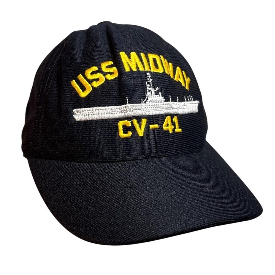 USS Midway CV-41 Hat Embroidered Navy Blue Snapback Cap Eagle Crest - Etsy
