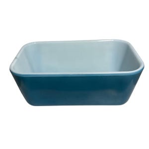 Vintage Pyrex Turquoise Blue & White 503-B Refrigerator Dish