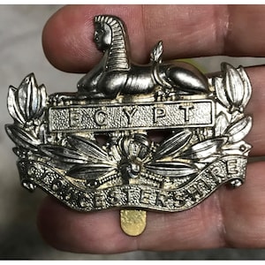 Vintage Gloucestershire Regiment Military Cap Badge Silver Tone Metallic Pin