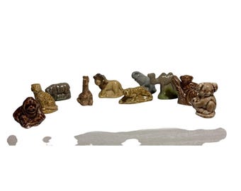 Wade Whimsies England Ceramic Animal Figurines Set Of 10 Zoo Animals Vintage