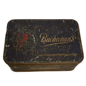 Buchanans Antique Tin Box Circa Early 20th Century Cardinal on Top