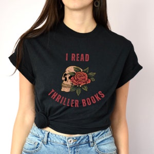 Thriller Bücher Unisex Tshirt, Thriller schwere Baumwolle T-Shirt, Genre Bücher, Thriller Reader, Thriller Romane