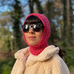 Knitting Balaclava Pink & Coral Mix Color image 1