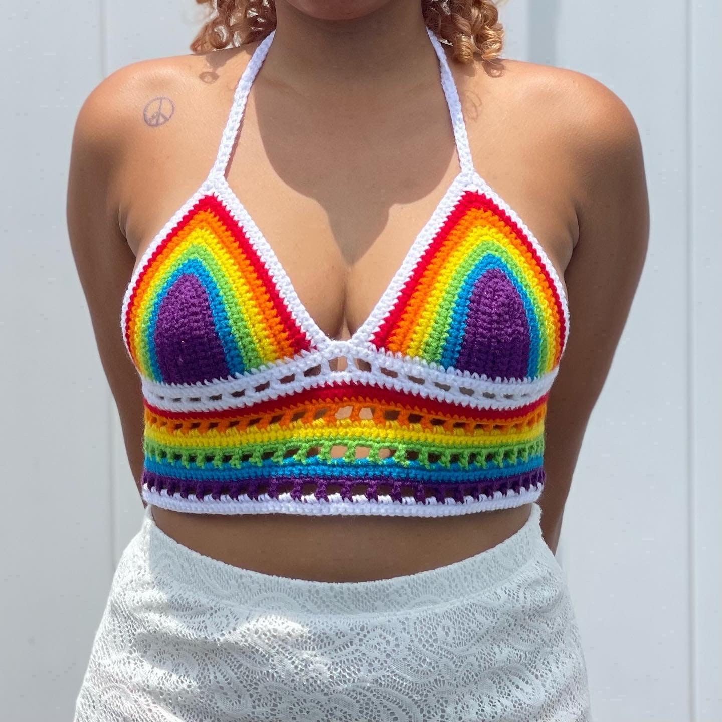 Rainbow Crocheted Bralette