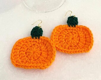 Crocheted Pumpkin Earrings