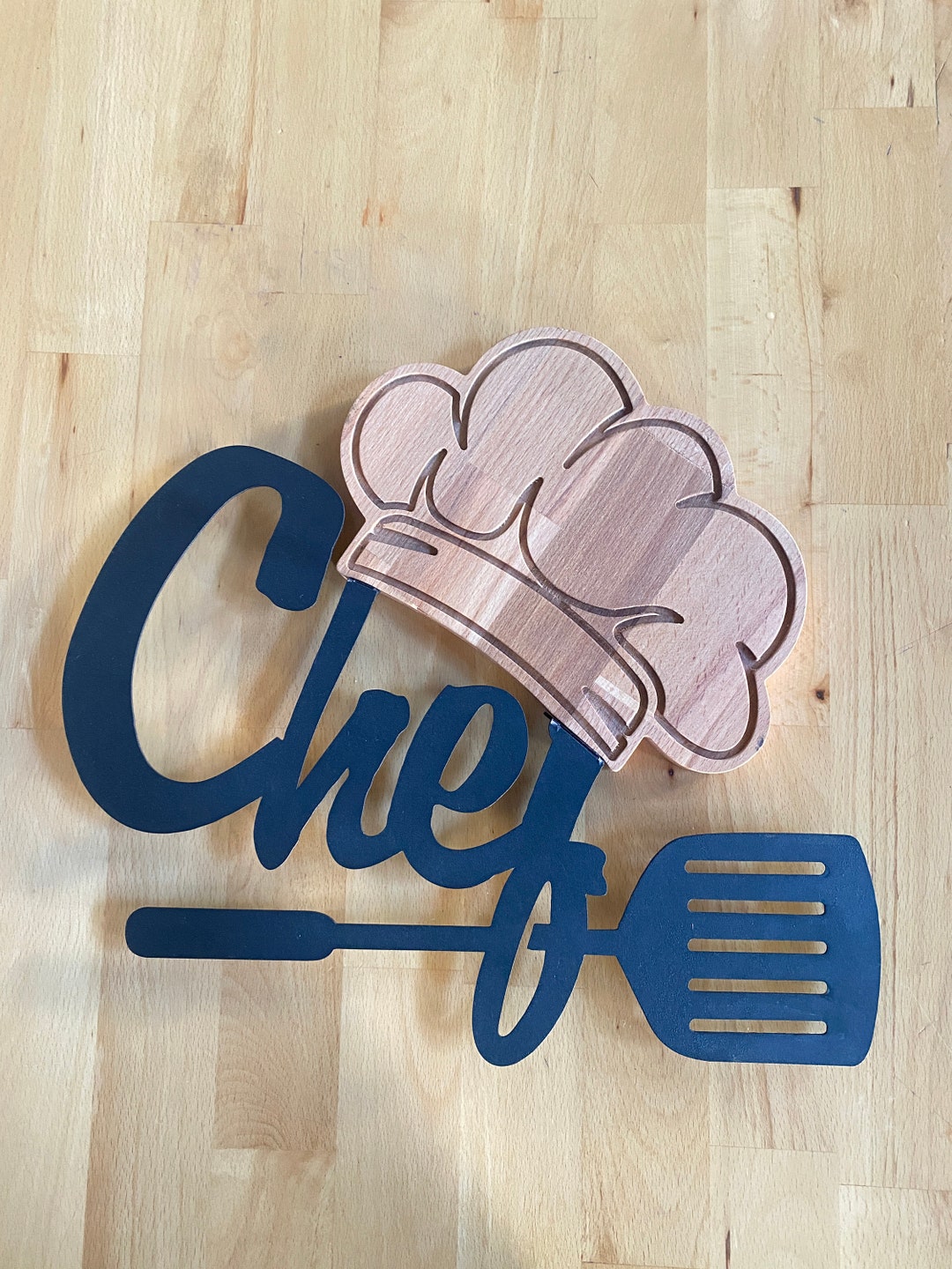 Chef Metal Wall Decor, Kitchen Wall Decor, Chef-themed Metal Wall Decor