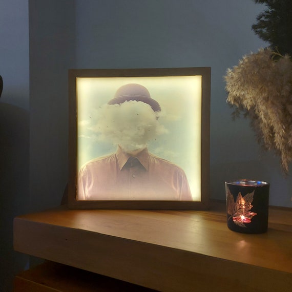 Cool Man Light Box Decor, Cloud Design Wooden Light Box, Led Lamp,  Interactive Light Boxes, New Home & Office Gift Idea 