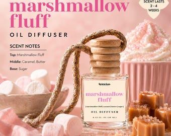 Marshmallow Fluff- Car Freshener, Luxury Hanging Oil Diffuser