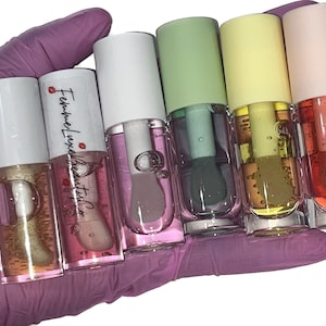 NEW! Handmade 6mL or 8mL Fruit Shiny Lipgloss Oils| Honey+Milk|Strawberry|Coconut|Green Apple|Peach|Pineapple + Citrus