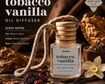 Tobacco Vanilla- Car Freshener, Luxury Hanging Oil Diffuser