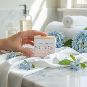 Milk & Collagen Bar Soap, Natural Handmade Soap, Vegan Formula, Scented