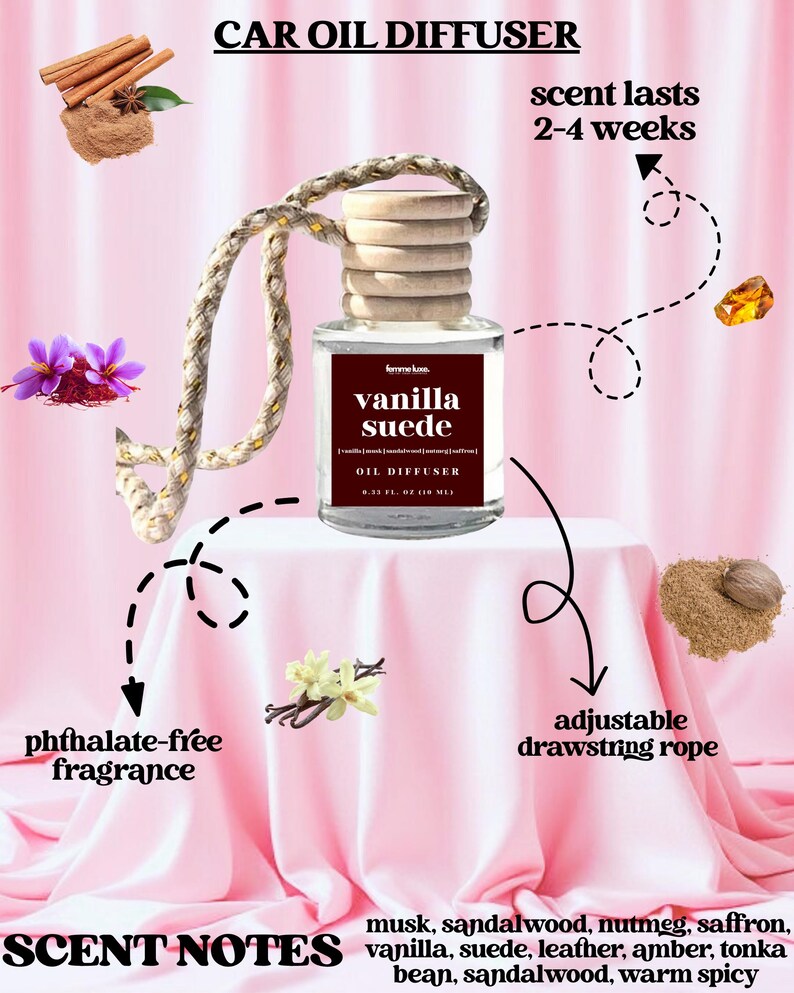 Vanilla Suede- Car Hanging Oil Diffuser - Etsy