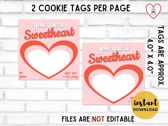 Printable Cookie Card Instant Download Valentine Card | Etsy
