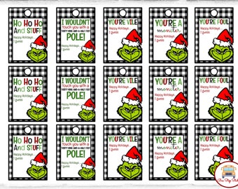 Tag do professor do Natal | Tag do professor do feriado | Presente do professor | Etiqueta do professor | Etiqueta de biscoito | Etiqueta de doces | Pacote de tags de férias mal-humoradas