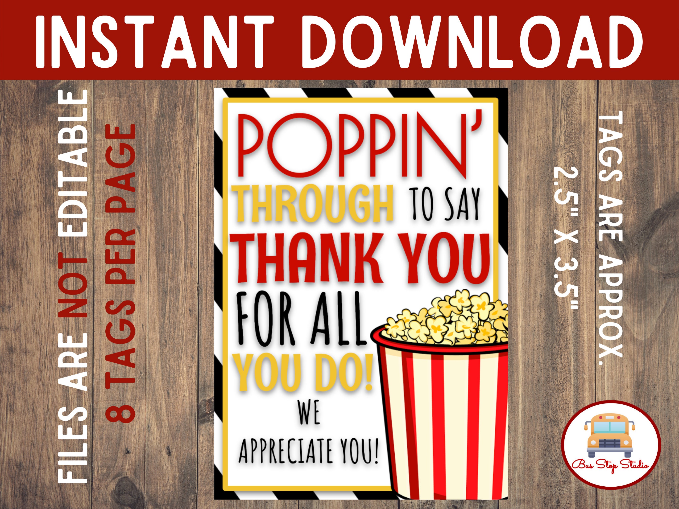 Popcorn Appreciation Sign, Teacher Appreciation, Employee Staff Team ...