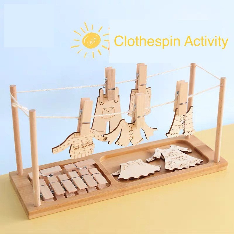 How to Use Clothespins to Hang Clothes, Practical Life Lesson