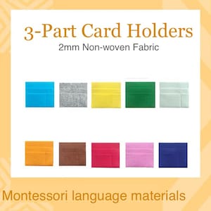 3-Part Nomenclature Card Holder Montessori Language Area Corresponding Color-coded Continent Color Non-woven Fabric