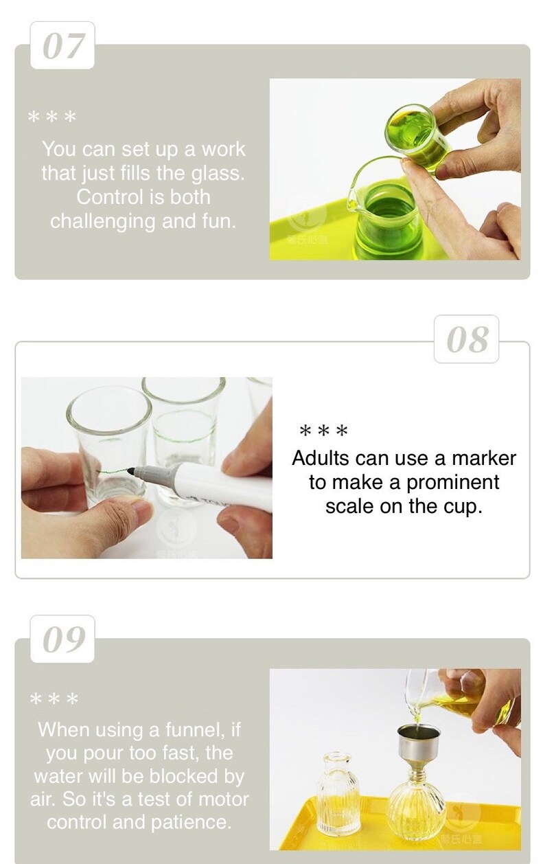 Pouring Water Montessori Practical Life Activity Fine Motor Etsy