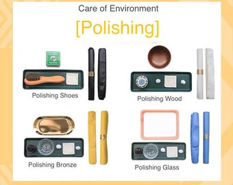 Polishing Glass Wood Bronze Shoes Work Montessori Practical Life Activity Hand-eye Coordination Fine Motor Skill Ready-to-use Set in IC CASA