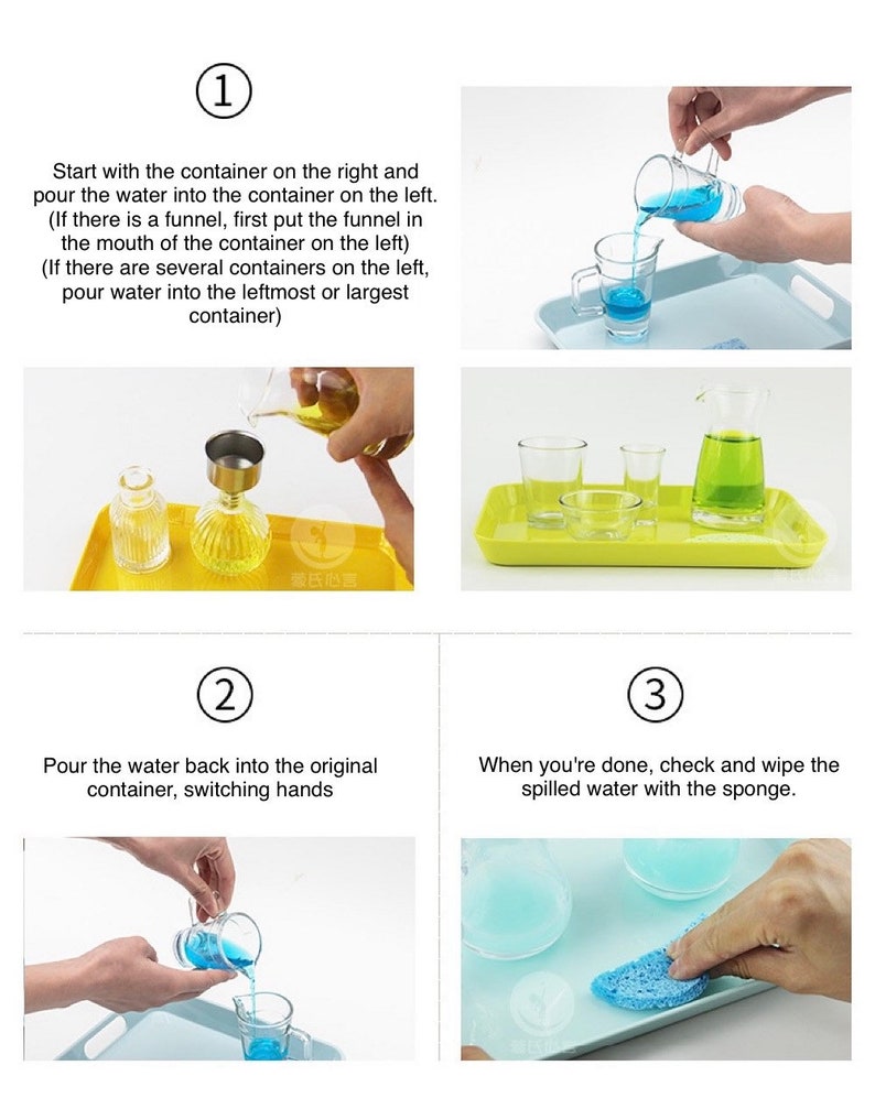 Pouring Water Montessori Practical Life Activity Fine Motor Etsy