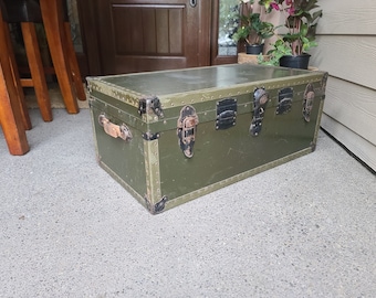 US Military foot locker chest. Army green. - Furniture - Elmwood Park,  Wisconsin, Facebook Marketplace