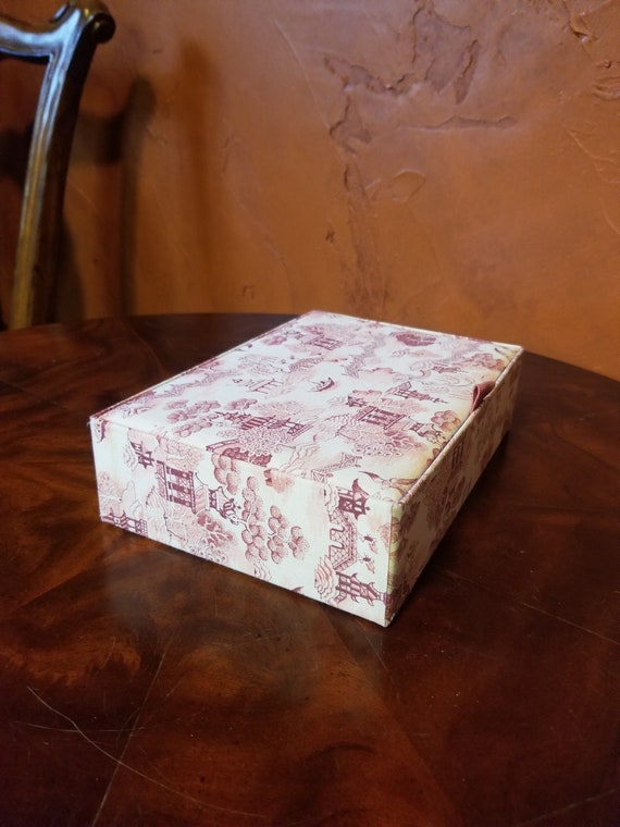 Mid-Century Floral Pink Jewelry Box - Silk - image 2