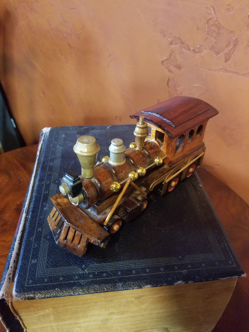 Amazing Vintage Hand-crafted Wooden Model Train Engine - Etsy