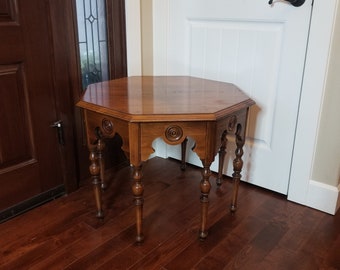 Spectacular 8-legged, Walnut Vintage Coffee or End Table