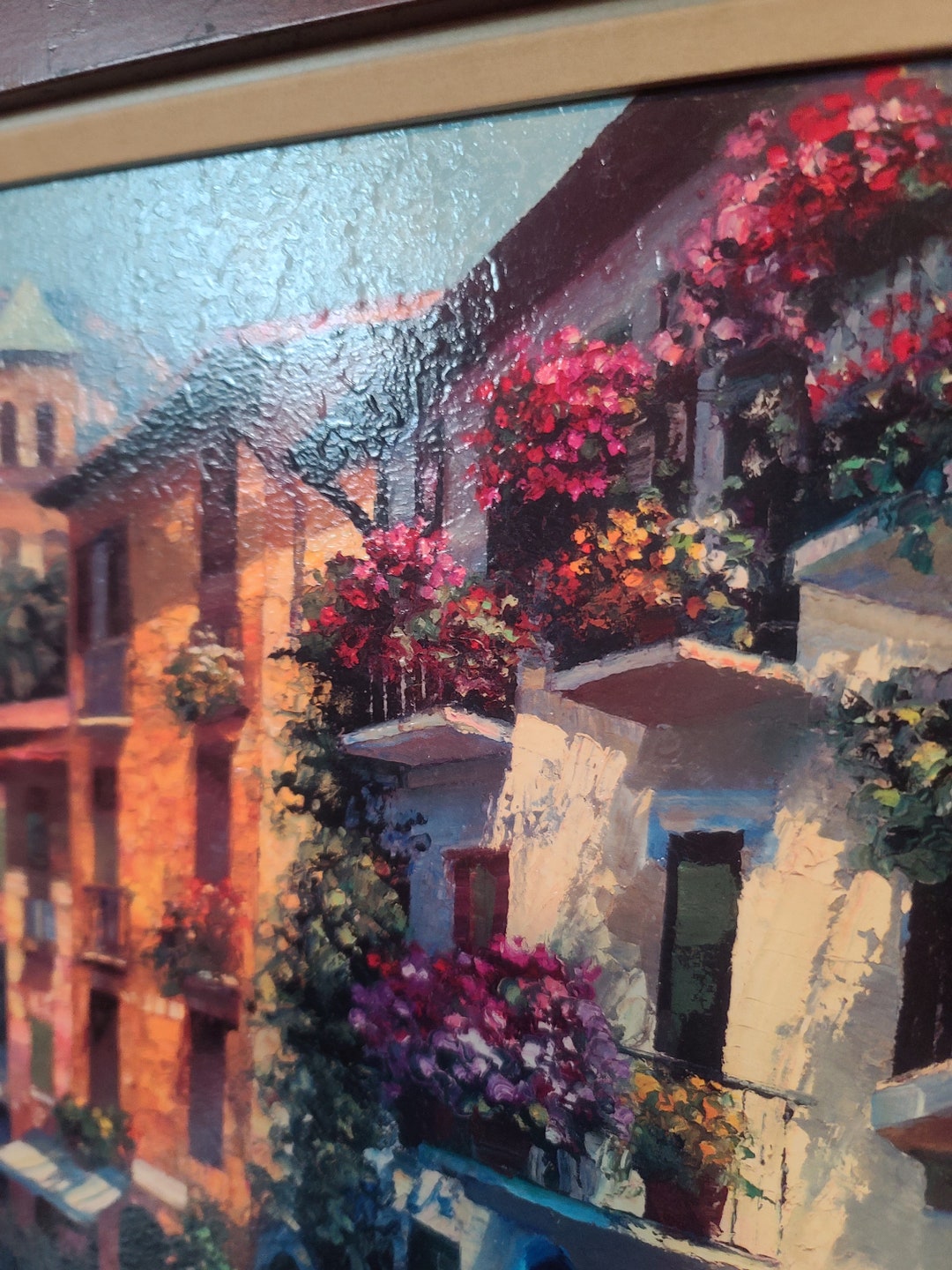 High Quality, Textured Hardboard Art Print Street of Floral