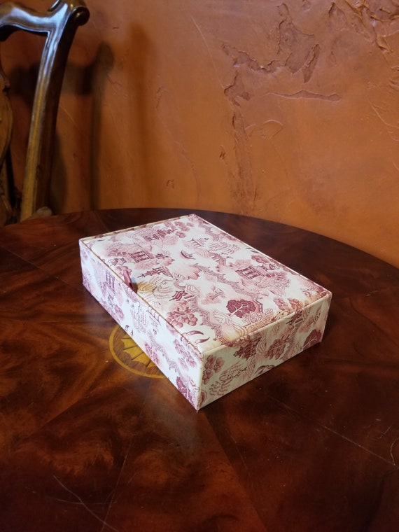 Mid-Century Floral Pink Jewelry Box - Silk - image 4