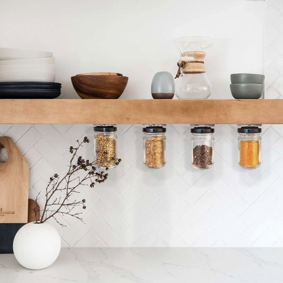 Hanging spice rack with jars sale