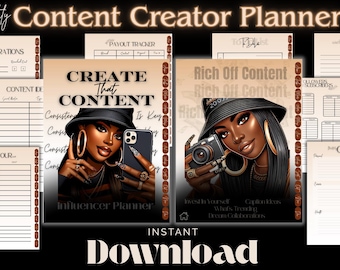 Create That Content | Content Creator Planner | Digital Planner | Digital Social Media Planner