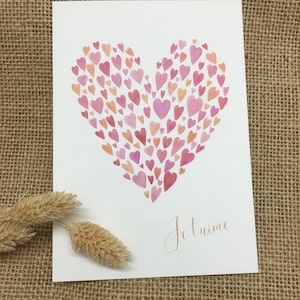 I LOVE YOU card in watercolor