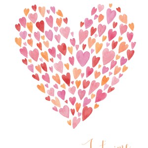 Carte JE T'AIME à l'aquarelle image 2