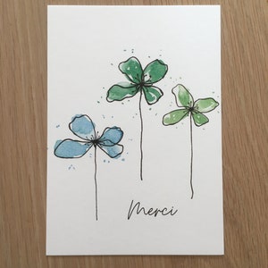Carte MERCI à l'aquarelle image 2