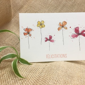 Carte de félicitations à l'aquarelle