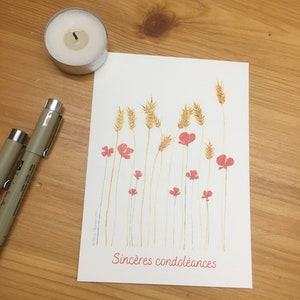 Tarjeta de condolencia en acuarela