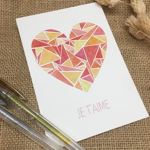 Cartão EU TE AMO em aquarela