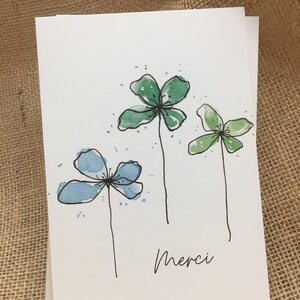 Carte MERCI à l'aquarelle image 3