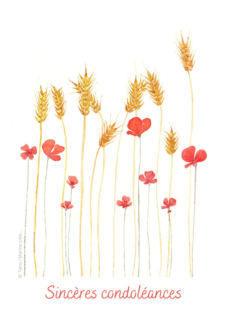 Cartão de condolências em aquarela imagem 4