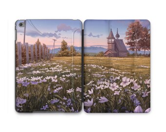 Wooden Church Floral Field iPad Air 3 Case iPad Air 2 Case iPad Pro 9 7 Japanese Art iPad 12 9 Case iPad Pro 11 Cover iPad Mini 4 5 3 2