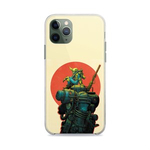Steampunk Warrior Futuristic Japanese Anime Phone Case for iPhone 15 14 Spaceship 11 Pro Max X XR 14 Plus Chill Vibes Samsung Galaxy