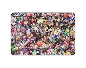Anime World Protagonists Desk Mat Anime Heroes Pattern Desk Pad Modern Desk Mat Anime Art Pad Décor Gaming Mouse Desk Mat X Large
