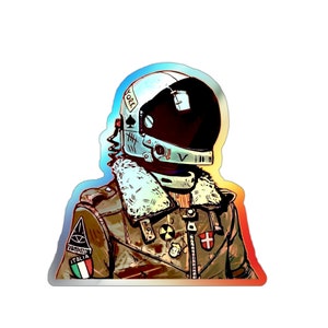 Glitzer Holographisch Die-cut Laptop Aufkleber Auto Aufkleber Glitzer Haut Kühlschrank Aufkleber Astronaut Pop Art Design Vinyl Haut Aufkleber Jede Oberfläche