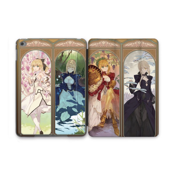 Four Maidens Anime Girls iPad Smart Case New 2020 iPad Mini 6 Japanese Art Fantasy Goddess iPad Flip Cover iPad 12 9 2021 iPad 10.9 8th Gen