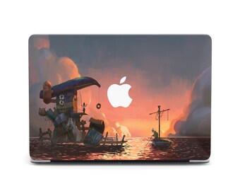 Post Apocalyptic Ocean Sunset Steampunk Boats Macbook M3 Max 16 Macbook Pro 13 Manga Colorful Art Mac Air 13 Pro M4 A2141