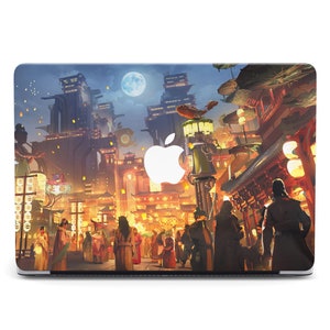 Japanische Festival Town MacBook Tasche Ölgemälde Air 13 2022 Bunte Kunst Nacht MacBook Air 13 Pro 14 16 MacBook Pro 13 M4 Air 2025